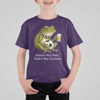 Funny Frog Lover T Shirt For Kid Soccer And Beer That Is Why I Am Here