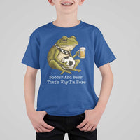 Funny Frog Lover T Shirt For Kid Soccer And Beer That Is Why I Am Here