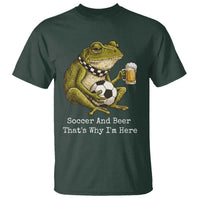 Funny Frog Lover T Shirt Soccer And Beer That Is Why I Am Here