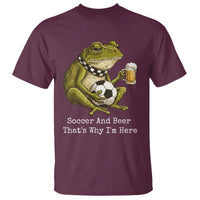 Funny Frog Lover T Shirt Soccer And Beer That Is Why I Am Here