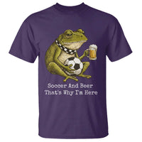 Funny Frog Lover T Shirt Soccer And Beer That Is Why I Am Here