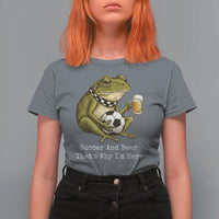 Funny Frog Lover T Shirt For Women Soccer And Beer That Is Why I Am Here