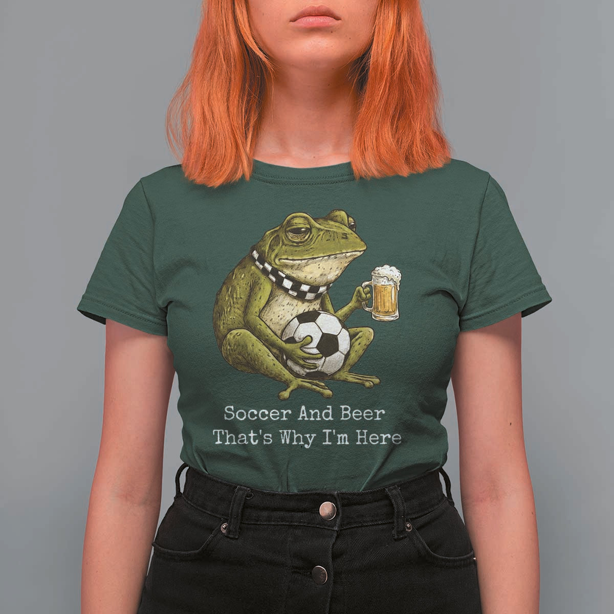 Funny Frog Lover T Shirt For Women Soccer And Beer That Is Why I Am Here