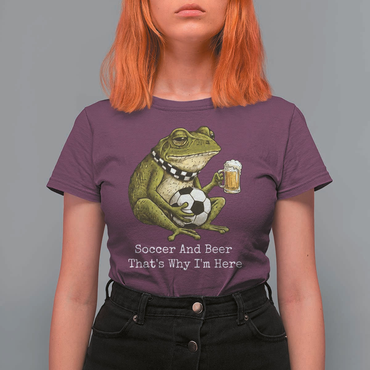 Funny Frog Lover T Shirt For Women Soccer And Beer That Is Why I Am Here