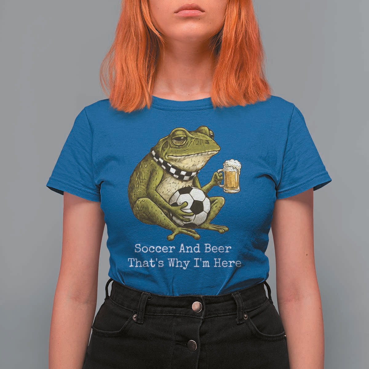 Funny Frog Lover T Shirt For Women Soccer And Beer That Is Why I Am Here