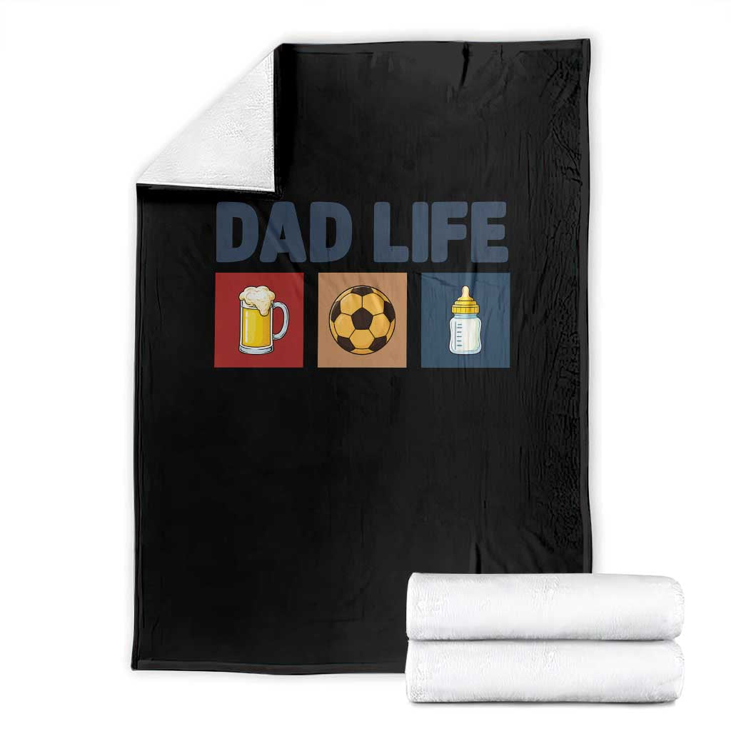Dad Life Soccer Beer Baby Bottle Throw Blanket Fathers Day Gift