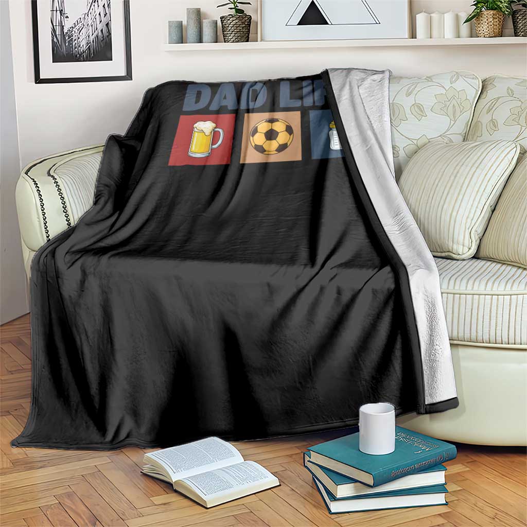 Dad Life Soccer Beer Baby Bottle Throw Blanket Fathers Day Gift
