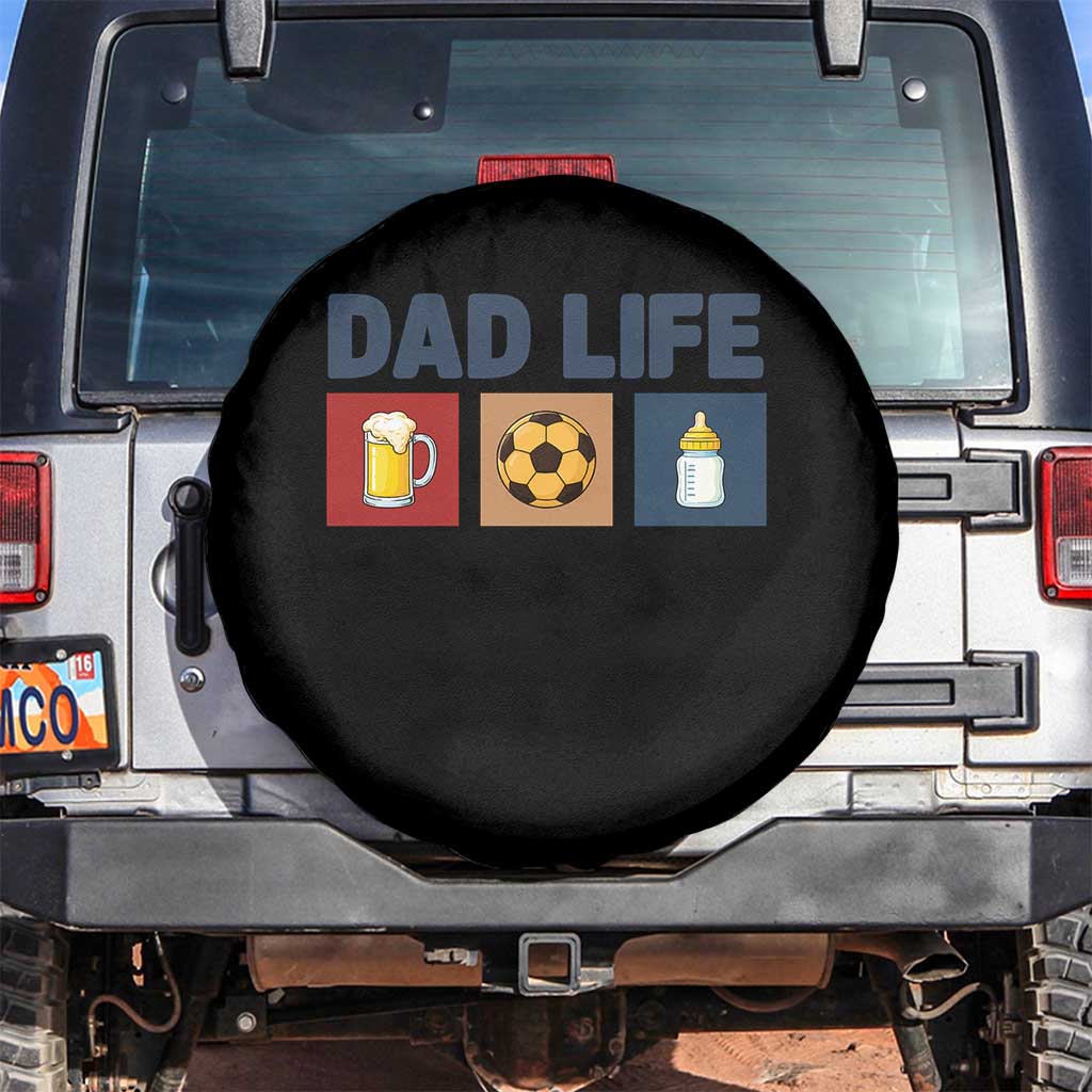 Dad Life Soccer Beer Baby Bottle Spare Tire Cover Fathers Day Gift
