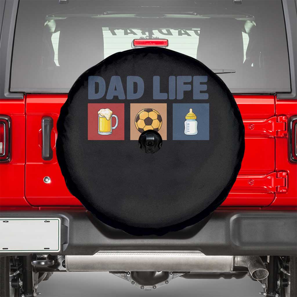 Dad Life Soccer Beer Baby Bottle Spare Tire Cover Fathers Day Gift
