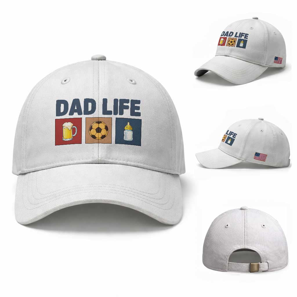 Dad Life Soccer Beer Baby Bottle Baseball Cap Fathers Day Gift