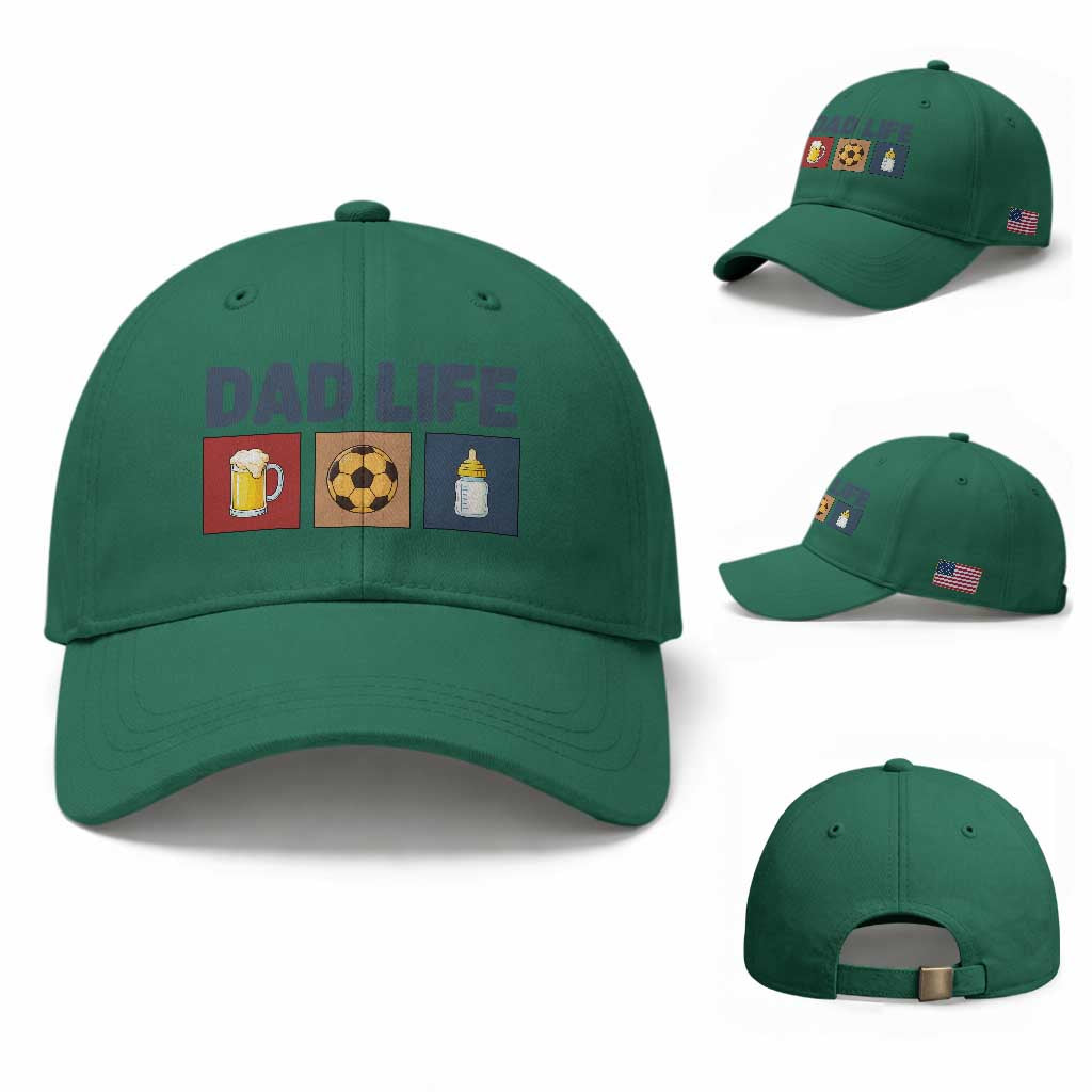 Dad Life Soccer Beer Baby Bottle Baseball Cap Fathers Day Gift