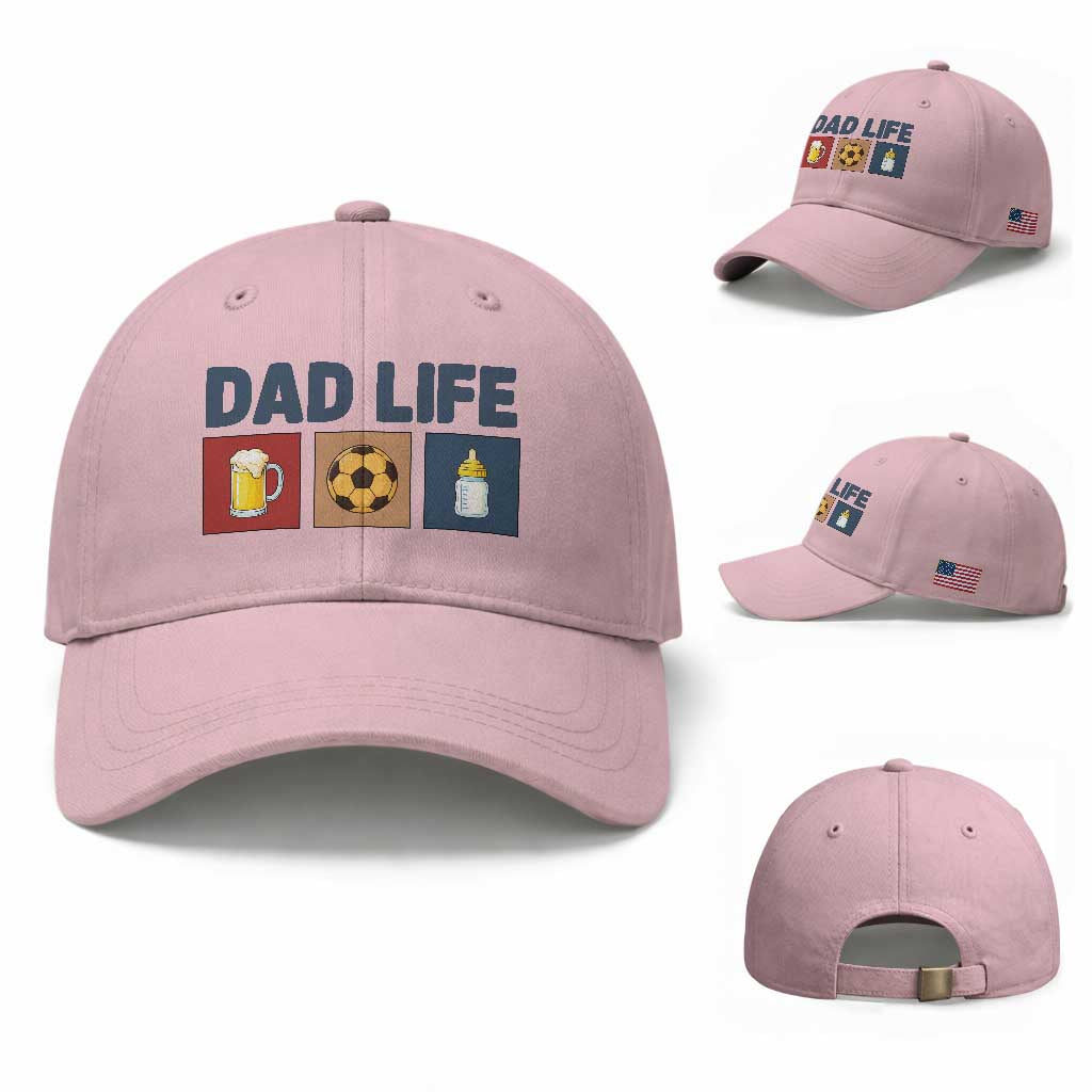 Dad Life Soccer Beer Baby Bottle Baseball Cap Fathers Day Gift