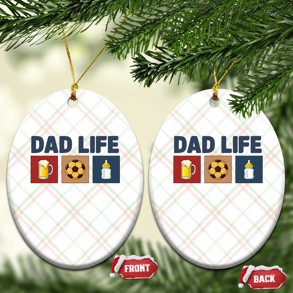 Dad Life Soccer Beer Baby Bottle Ceramic Ornament Fathers Day Gift