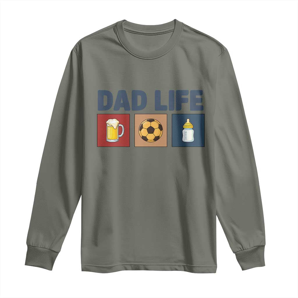 Dad Life Soccer Beer Baby Bottle Long Sleeve Shirt Fathers Day Gift