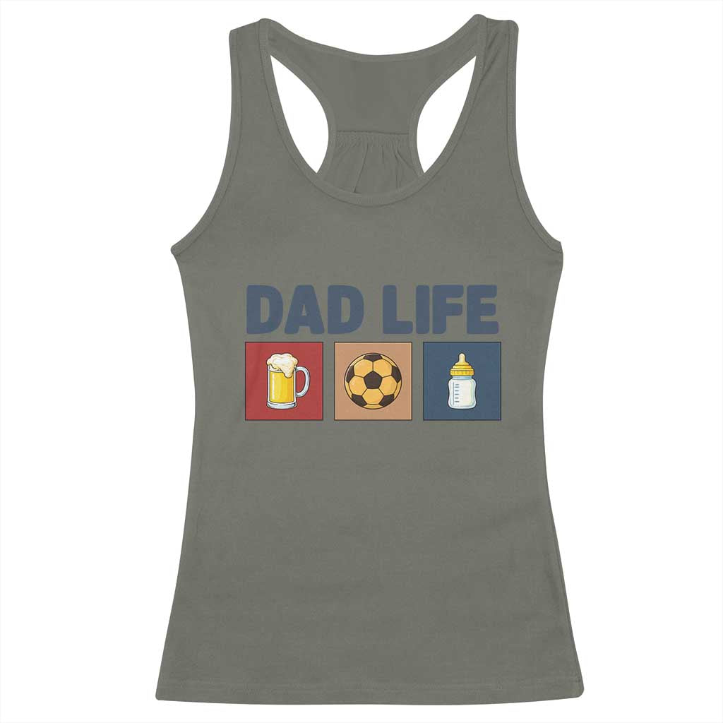 Dad Life Soccer Beer Baby Bottle Racerback Tank Top Fathers Day Gift