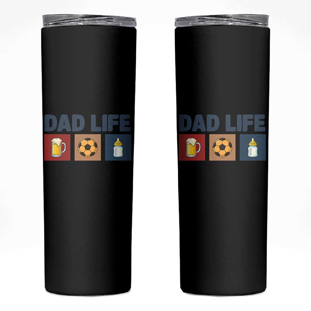 Dad Life Soccer Beer Baby Bottle Skinny Tumbler Fathers Day Gift