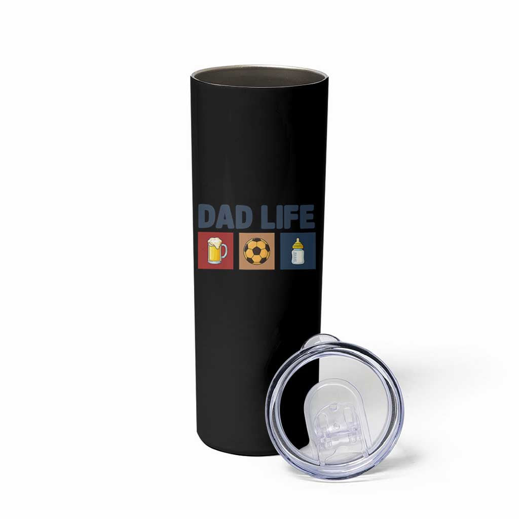Dad Life Soccer Beer Baby Bottle Skinny Tumbler Fathers Day Gift