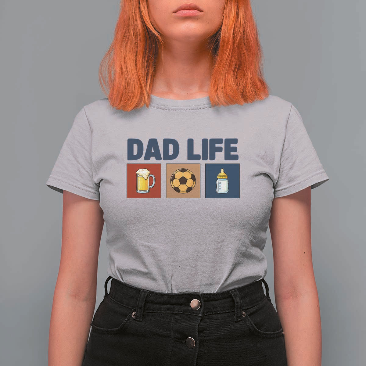 Dad Life Soccer Beer Baby Bottle T Shirt For Women Fathers Day Gift