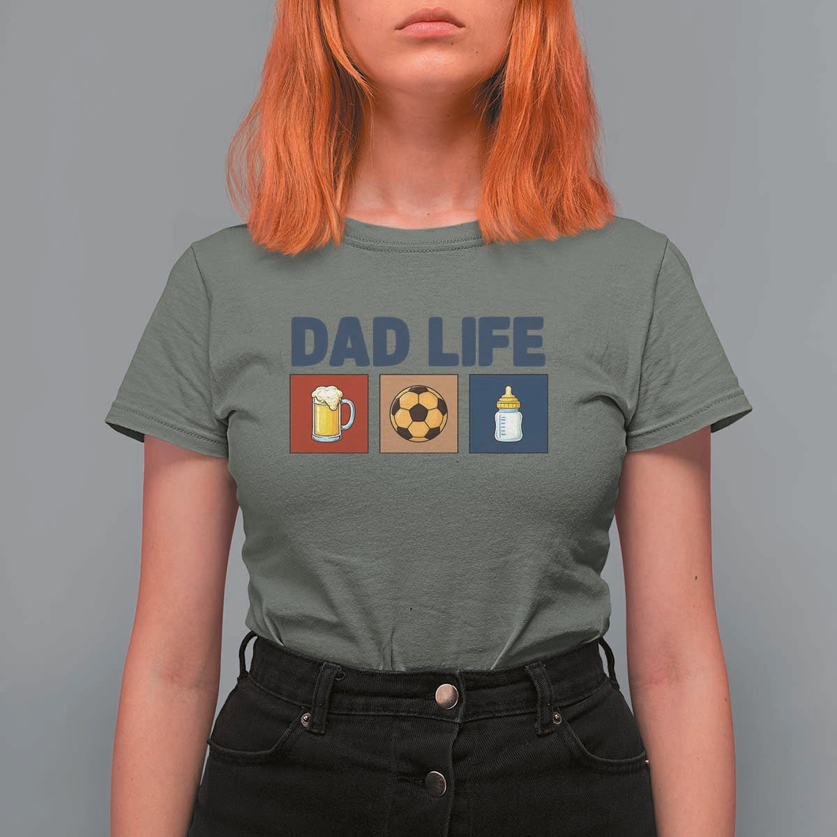 Dad Life Soccer Beer Baby Bottle T Shirt For Women Fathers Day Gift