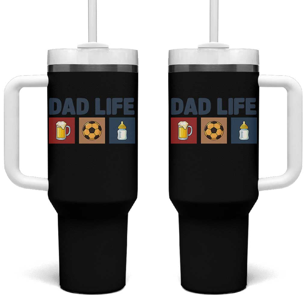 Dad Life Soccer Beer Baby Bottle Tumbler With Handle Fathers Day Gift