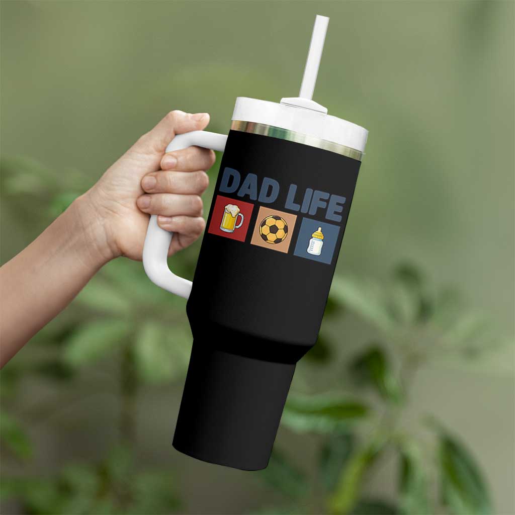 Dad Life Soccer Beer Baby Bottle Tumbler With Handle Fathers Day Gift