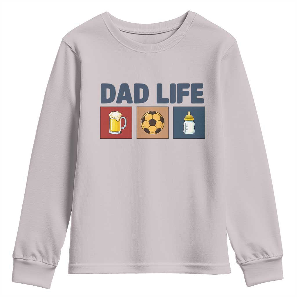 Dad Life Soccer Beer Baby Bottle Youth Sweatshirt Fathers Day Gift