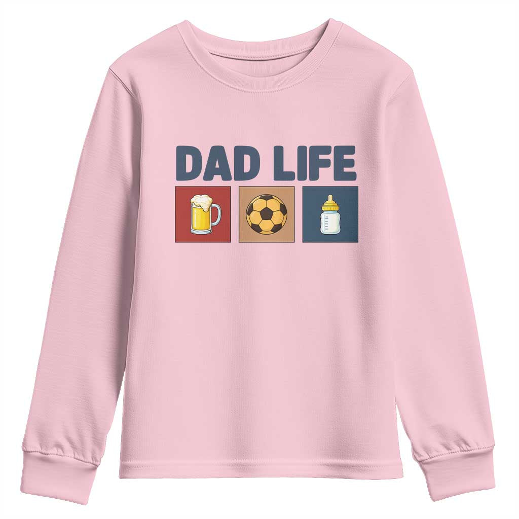 Dad Life Soccer Beer Baby Bottle Youth Sweatshirt Fathers Day Gift