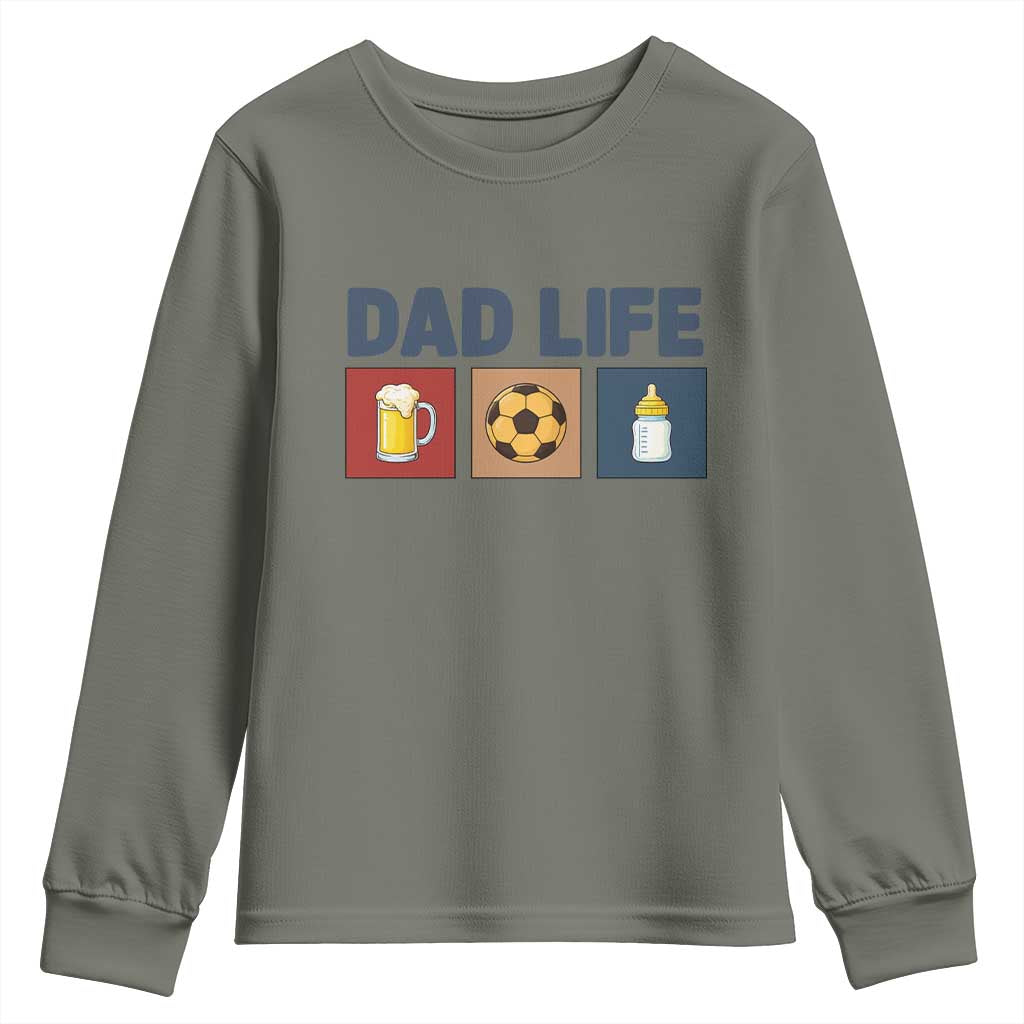 Dad Life Soccer Beer Baby Bottle Youth Sweatshirt Fathers Day Gift