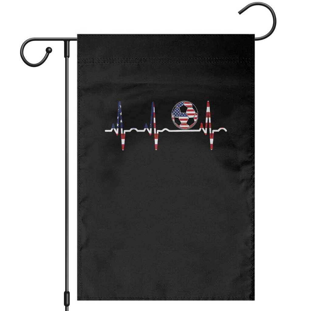USA Soccer Heartbeat Garden Flag American Flag Football Pulse