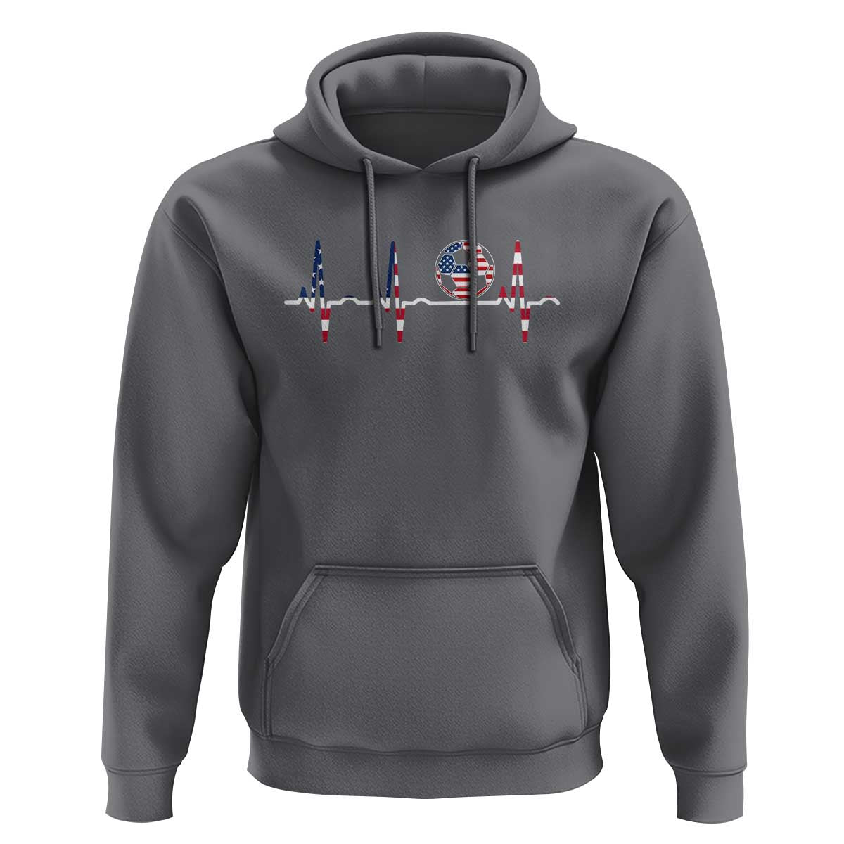 USA Soccer Heartbeat Hoodie American Flag Football Pulse