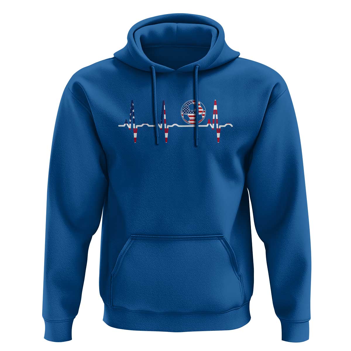 USA Soccer Heartbeat Hoodie American Flag Football Pulse