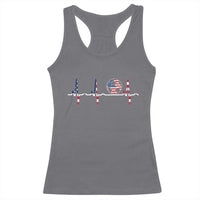 USA Soccer Heartbeat Racerback Tank Top American Flag Football Pulse