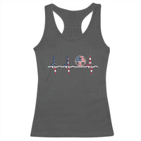 USA Soccer Heartbeat Racerback Tank Top American Flag Football Pulse