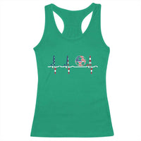 USA Soccer Heartbeat Racerback Tank Top American Flag Football Pulse