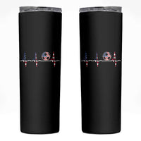 USA Soccer Heartbeat Skinny Tumbler American Flag Football Pulse