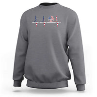 USA Soccer Heartbeat Sweatshirt American Flag Football Pulse