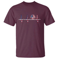 USA Soccer Heartbeat T Shirt American Flag Football Pulse