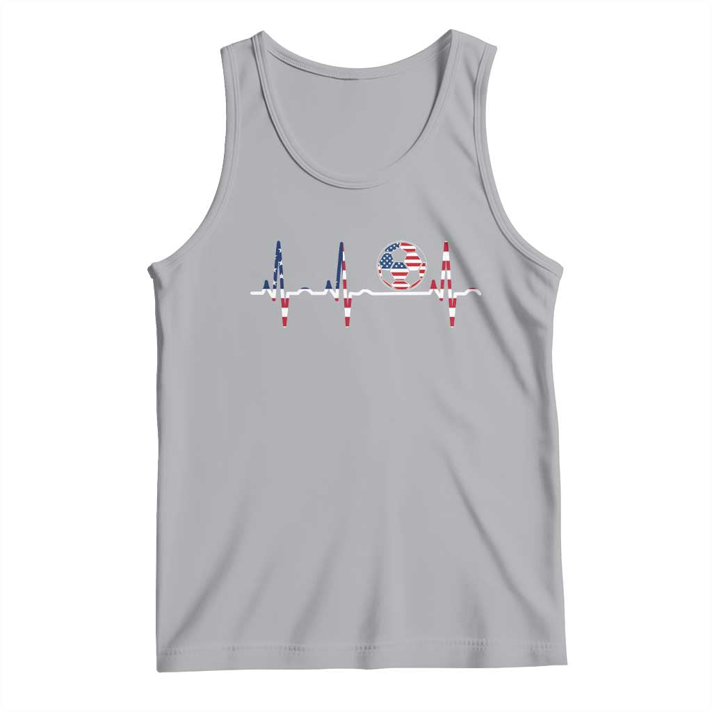 USA Soccer Heartbeat Tank Top American Flag Football Pulse
