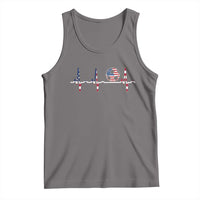 USA Soccer Heartbeat Tank Top American Flag Football Pulse