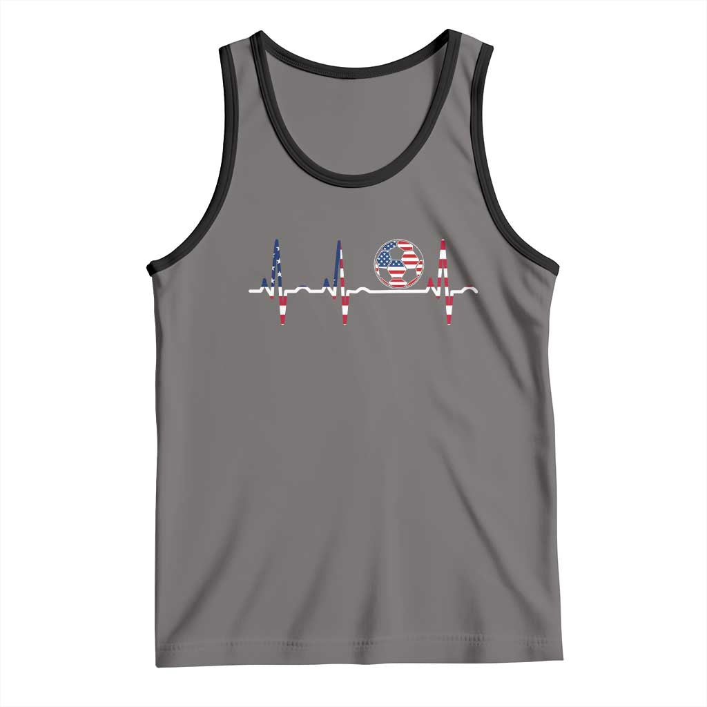 USA Soccer Heartbeat Tank Top American Flag Football Pulse
