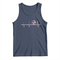 USA Soccer Heartbeat Tank Top American Flag Football Pulse