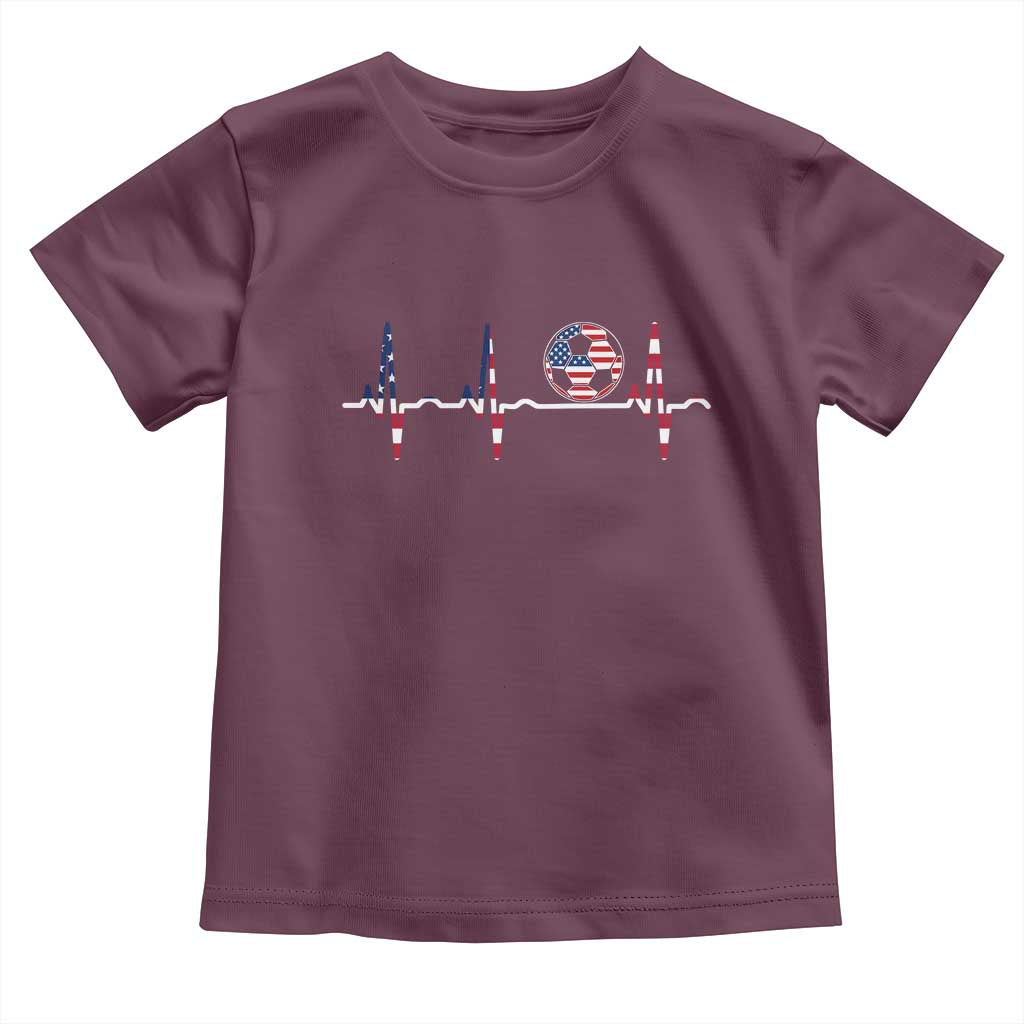 USA Soccer Heartbeat Toddler T Shirt American Flag Football Pulse
