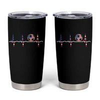 USA Soccer Heartbeat Tumbler Cup American Flag Football Pulse