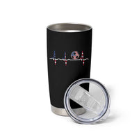 USA Soccer Heartbeat Tumbler Cup American Flag Football Pulse