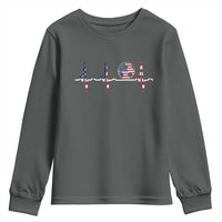 USA Soccer Heartbeat Youth Sweatshirt American Flag Football Pulse