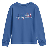 USA Soccer Heartbeat Youth Sweatshirt American Flag Football Pulse