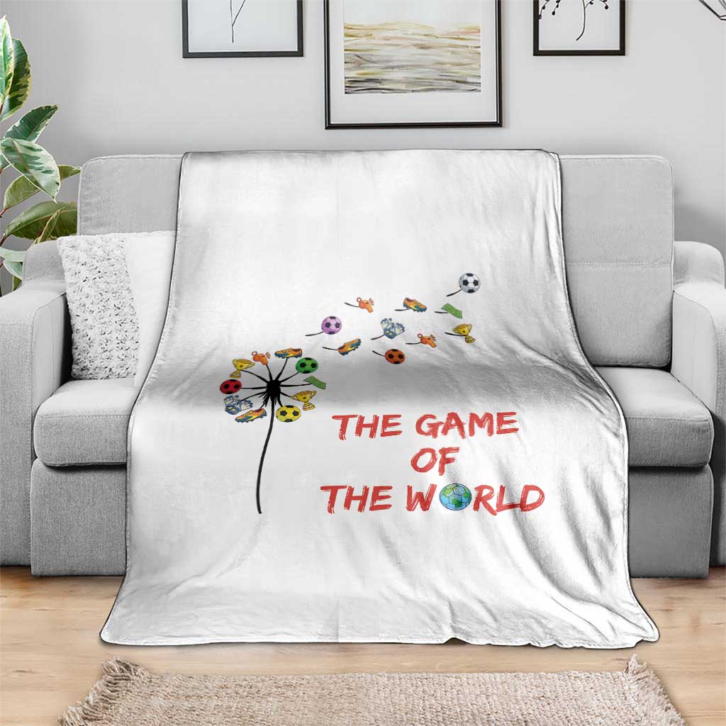 Soccer Dandelion Flower Throw Blanket The Game Of The World