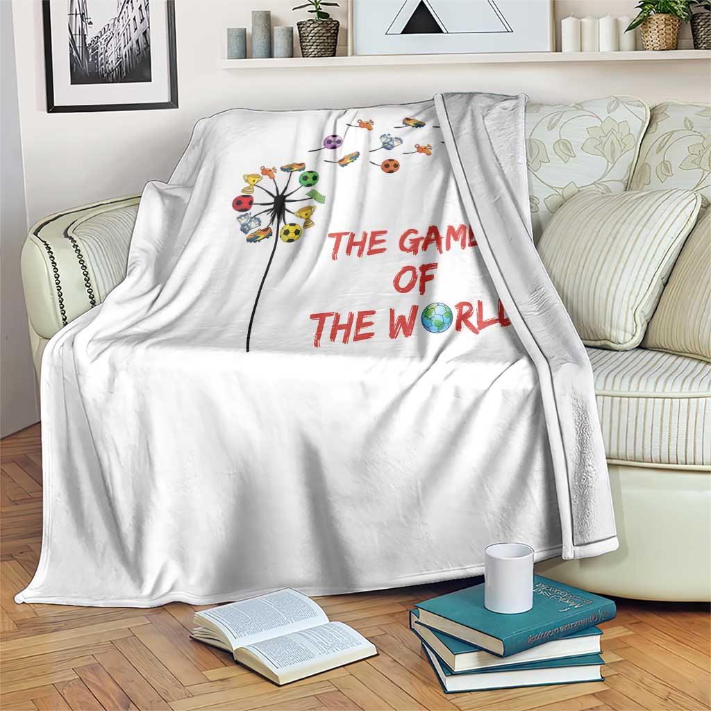 Soccer Dandelion Flower Throw Blanket The Game Of The World
