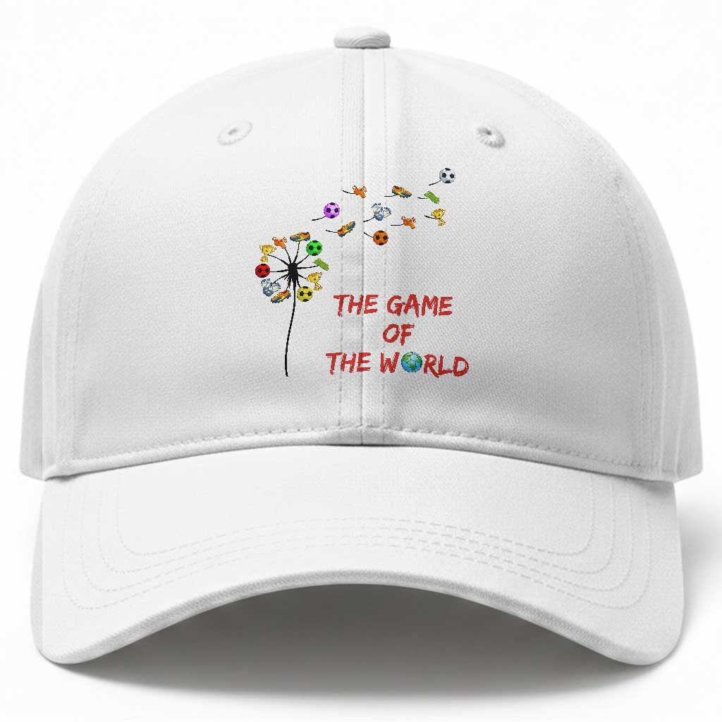 Soccer Dandelion Flower Baseball Cap The Game Of The World