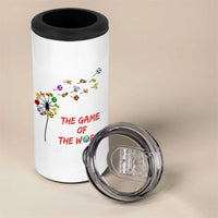 Soccer Dandelion Flower 4 in 1 Can Cooler Tumbler The Game Of The World
